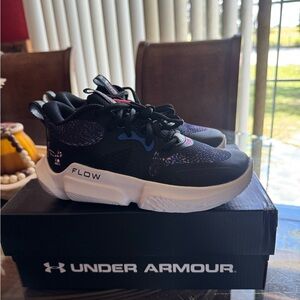 Under Armour Kids' Black and Pink Sneakers